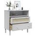 Buffet SENJA aspect rotin blanc 80x40x80 cm bois massif de pin - Photo n°4