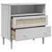 Buffet SENJA aspect rotin blanc 80x40x80 cm bois massif de pin - Photo n°6