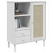 Buffet SENJA aspect rotin blanc 90x40x112cm bois massif de pin - Photo n°3