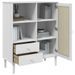 Buffet SENJA aspect rotin blanc 90x40x112cm bois massif de pin - Photo n°4