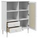 Buffet SENJA aspect rotin blanc 90x40x112cm bois massif de pin - Photo n°6