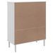 Buffet SENJA aspect rotin blanc 90x40x112cm bois massif de pin - Photo n°8