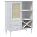 Buffet SENJA aspect rotin blanc 90x40x112cm bois massif de pin - Photo n°1