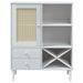 Buffet SENJA aspect rotin blanc 90x40x112cm bois massif de pin - Photo n°5