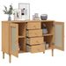 Buffet SENJA aspect rotin marron 112x40x80cm bois massif de pin - Photo n°4