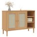 Buffet SENJA aspect rotin marron 112x40x80cm bois massif de pin - Photo n°3