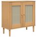 Buffet SENJA aspect rotin marron 80x35x80 cm bois massif de pin - Photo n°1