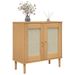 Buffet SENJA aspect rotin marron 80x35x80 cm bois massif de pin - Photo n°3