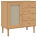 Buffet SENJA aspect rotin marron 80x40x80 cm bois massif de pin - Photo n°1