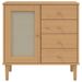 Buffet SENJA aspect rotin marron 80x40x80 cm bois massif de pin - Photo n°5