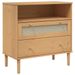 Buffet SENJA aspect rotin marron 80x40x80 cm bois massif de pin - Photo n°1