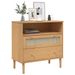 Buffet SENJA aspect rotin marron 80x40x80 cm bois massif de pin - Photo n°3