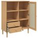 Buffet SENJA aspect rotin marron 90x40x112cm bois massif de pin - Photo n°6