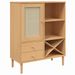 Buffet SENJA aspect rotin marron 90x40x112cm bois massif de pin - Photo n°1