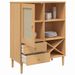 Buffet SENJA aspect rotin marron 90x40x112cm bois massif de pin - Photo n°4