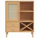 Buffet SENJA aspect rotin marron 90x40x112cm bois massif de pin - Photo n°5