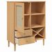 Buffet SENJA aspect rotin marron 90x40x112cm bois massif de pin - Photo n°6