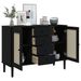 Buffet SENJA aspect rotin noir 112x40x80cm bois massif de pin - Photo n°4