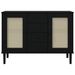 Buffet SENJA aspect rotin noir 112x40x80cm bois massif de pin - Photo n°5