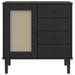 Buffet SENJA aspect rotin noir 80x40x80 cm bois massif de pin - Photo n°5