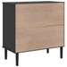 Buffet SENJA aspect rotin noir 80x40x80 cm bois massif de pin - Photo n°8