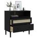 Buffet SENJA aspect rotin noir 80x40x80 cm bois massif de pin - Photo n°4