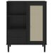 Buffet SENJA aspect rotin noir 90x40x112cm bois massif de pin - Photo n°5