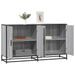 Buffet sonoma gris 134x35x76 cm bois d'ingénierie - Photo n°1