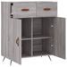 Buffet sonoma gris 69,5x34x90 cm bois d'ingénierie - Photo n°5