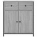 Buffet sonoma gris 70x30x80 cm bois d'ingénierie - Photo n°6