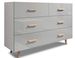 Buffet style scandinave blanc mat et gris laqué Kunamy 125 cm - Photo n°1