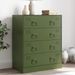 Buffet vert olive 67x39x83 cm acier - Photo n°1