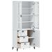 Buffet VIKEN blanc 80x40x190 cm bois massif de pin - Photo n°5