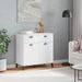 Buffet VIKEN blanc 80x40x80 cm bois massif de pin - Photo n°3