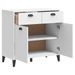 Buffet VIKEN blanc 80x40x80 cm bois massif de pin - Photo n°5