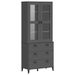 Buffet VIKEN gris anthracite 80x40x190 cm bois massif de pin - Photo n°2