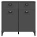 Buffet VIKEN gris anthracite 80x40x80 cm bois massif de pin - Photo n°6