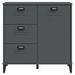 Buffet VIKEN gris anthracite 80x40x80 cm bois massif de pin - Photo n°6