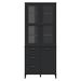 Buffet VIKEN noir 80x40x190 cm bois massif de pin - Photo n°4