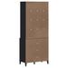 Buffet VIKEN noir 80x40x190 cm bois massif de pin - Photo n°7