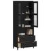 Buffet VIKEN noir 80x40x200 cm bois massif de pin - Photo n°1