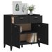 Buffet VIKEN noir 80x40x80 cm bois massif de pin - Photo n°4