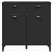 Buffet VIKEN noir 80x40x80 cm bois massif de pin - Photo n°6