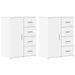 Buffets 2 pcs blanc 59x39x80 cm bois d'ingénierie - Photo n°1