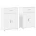 Buffets 2 pcs blanc 60x30x84 cm bois d'ingénierie - Photo n°1