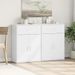 Buffets 2 pcs blanc 60x30x84 cm bois d'ingénierie - Photo n°3