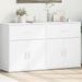 Buffets 2 pcs blanc 60x31x70 cm bois d'ingénierie - Photo n°2