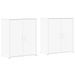 Buffets 2 pcs blanc 60x31x70 cm bois d'ingénierie - Photo n°1