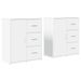 Buffets 2 pcs blanc 60x31x70 cm bois d'ingénierie - Photo n°1