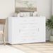 Buffets 2 pcs blanc 60x31x84 cm bois d'ingénierie - Photo n°3